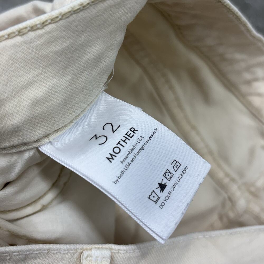 Mother The Iinsider Crop Step Fray Jeans In Chalk Ivory Womens 32 - Picture 5 of 12